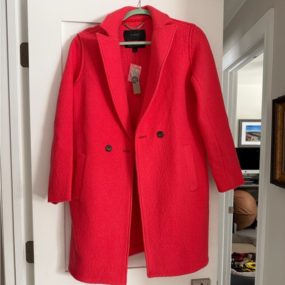 J. Crew Women's Vibrant Pink Pea Coat - Picture 1 of 3